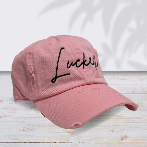 Baby Pink Luckesi Hat / Black Logo